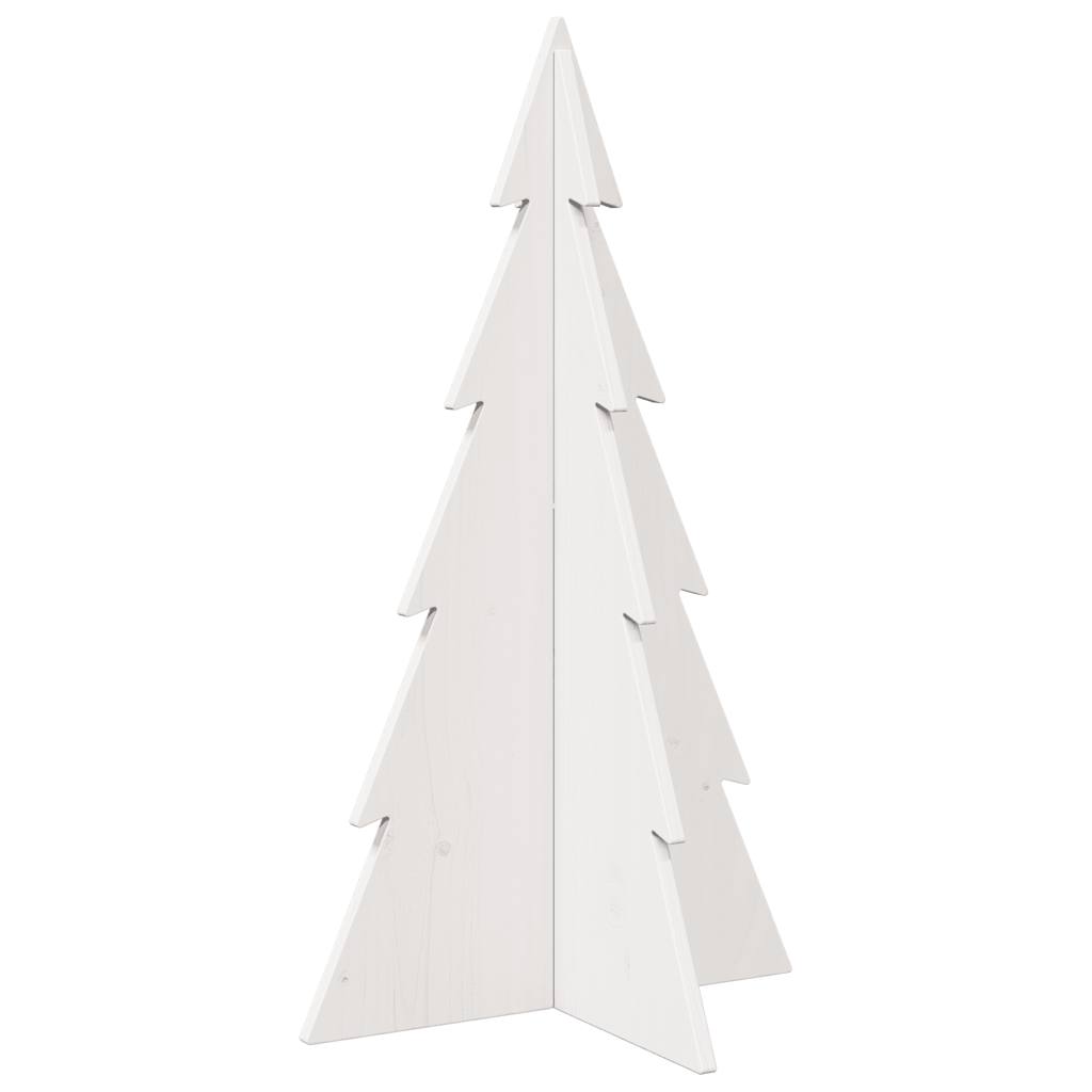 Kerstdecoratie kerstboom 80 cm massief grenenhout wit