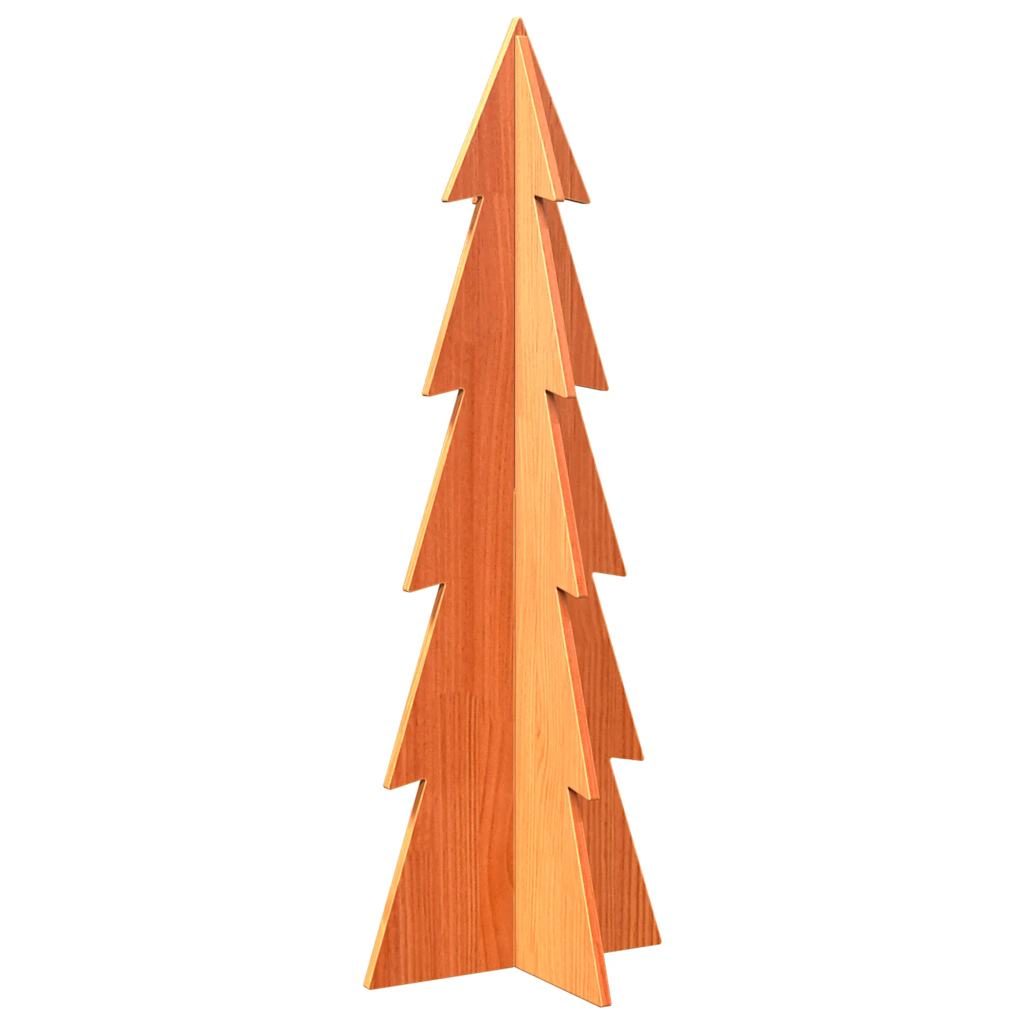 Kerstdecoratie kerstboom 112 cm massief grenenhout wasbruin