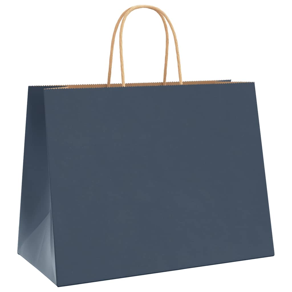 Papieren kraftzakken 250 st met hengsels 32x17x25 cm blauw