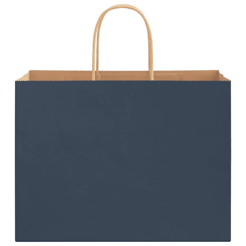 Papieren kraftzakken 250 st met hengsels 32x17x25 cm blauw
