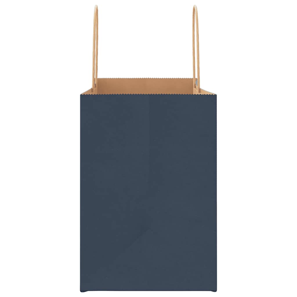 Papieren kraftzakken 250 st met hengsels 32x17x25 cm blauw