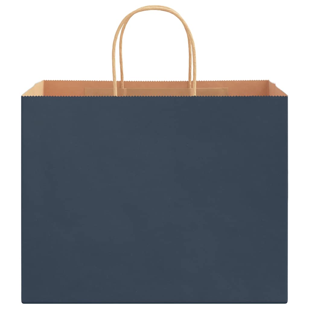 Papieren kraftzakken 250 st met hengsels 32x22x24 cm blauw
