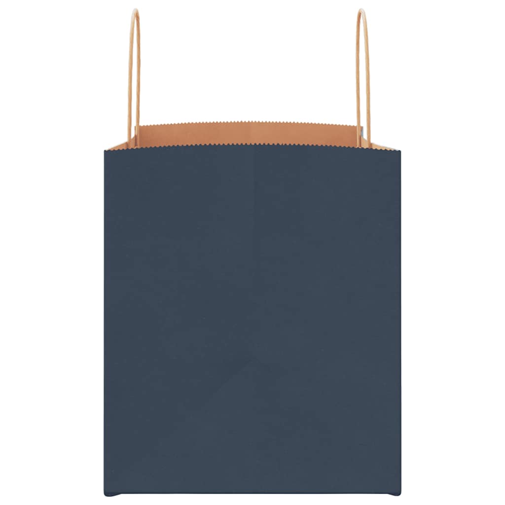 Papieren kraftzakken 250 st met hengsels 32x22x24 cm blauw