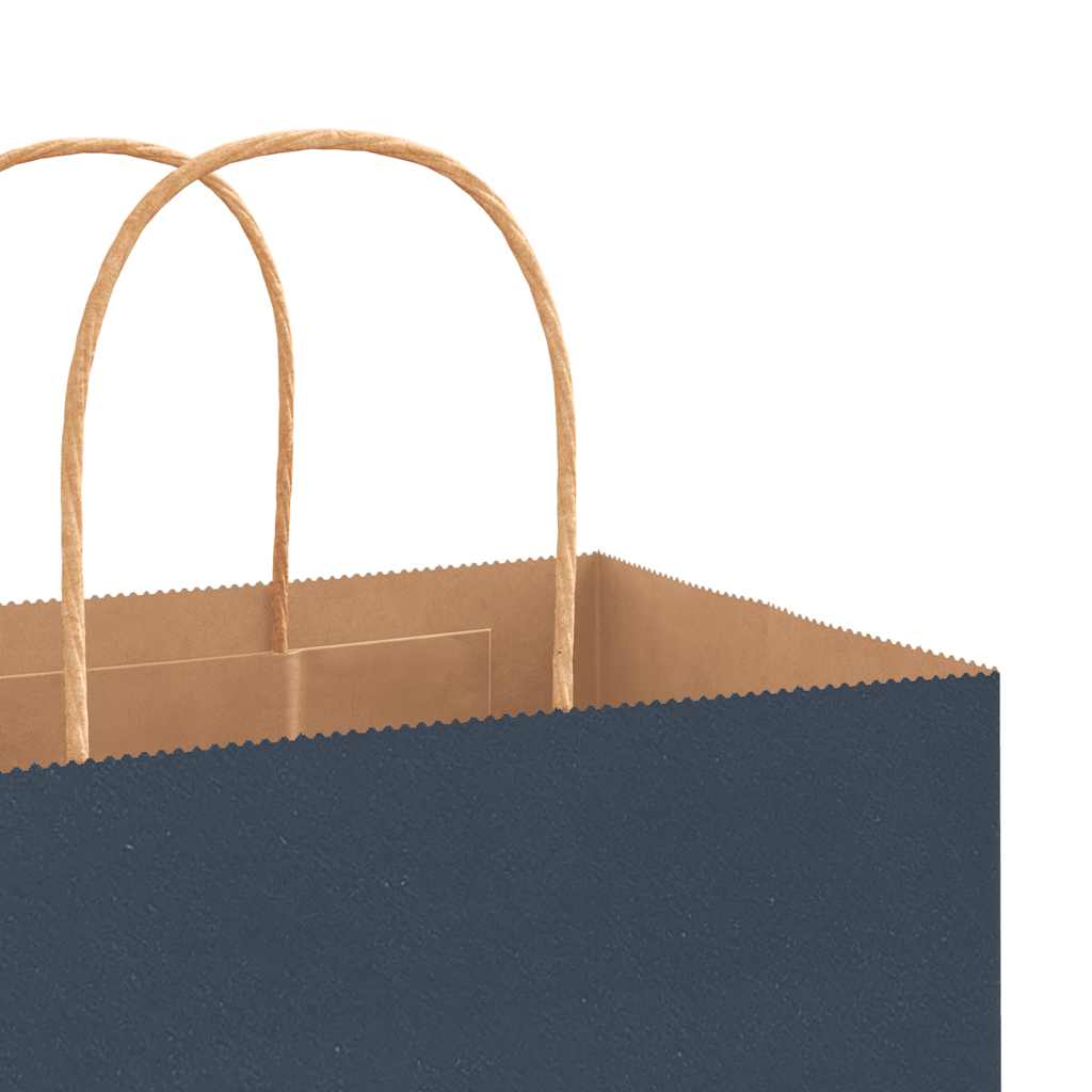 Papieren kraftzakken 250 st met hengsels 32x22x24 cm blauw