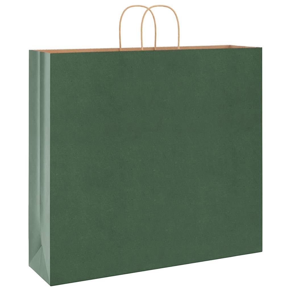 Papieren kraftzakken 50 st met hengsels 54x15x49 cm groen