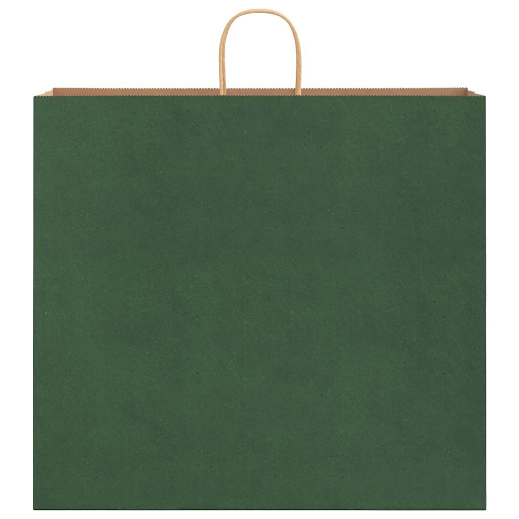Papieren kraftzakken 50 st met hengsels 54x15x49 cm groen