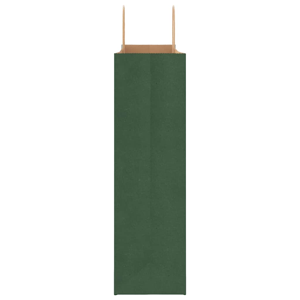 Papieren kraftzakken 50 st met hengsels 54x15x49 cm groen