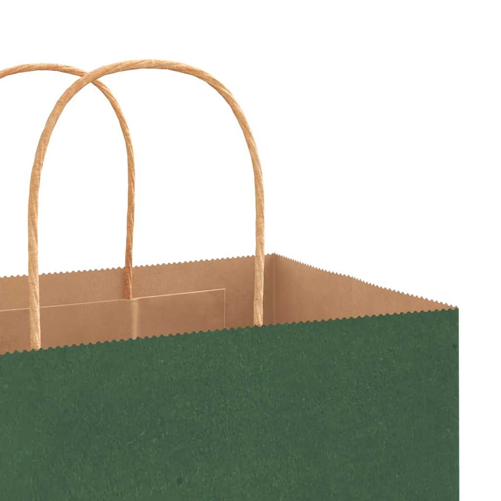 Papieren kraftzakken 50 st met hengsels 54x15x49 cm groen