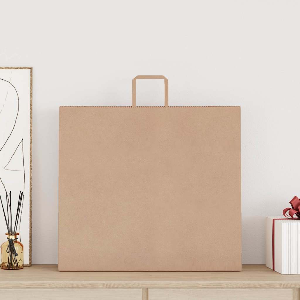 Papieren kraftzakken 250 st met hengsels 54x15x49 cm bruin