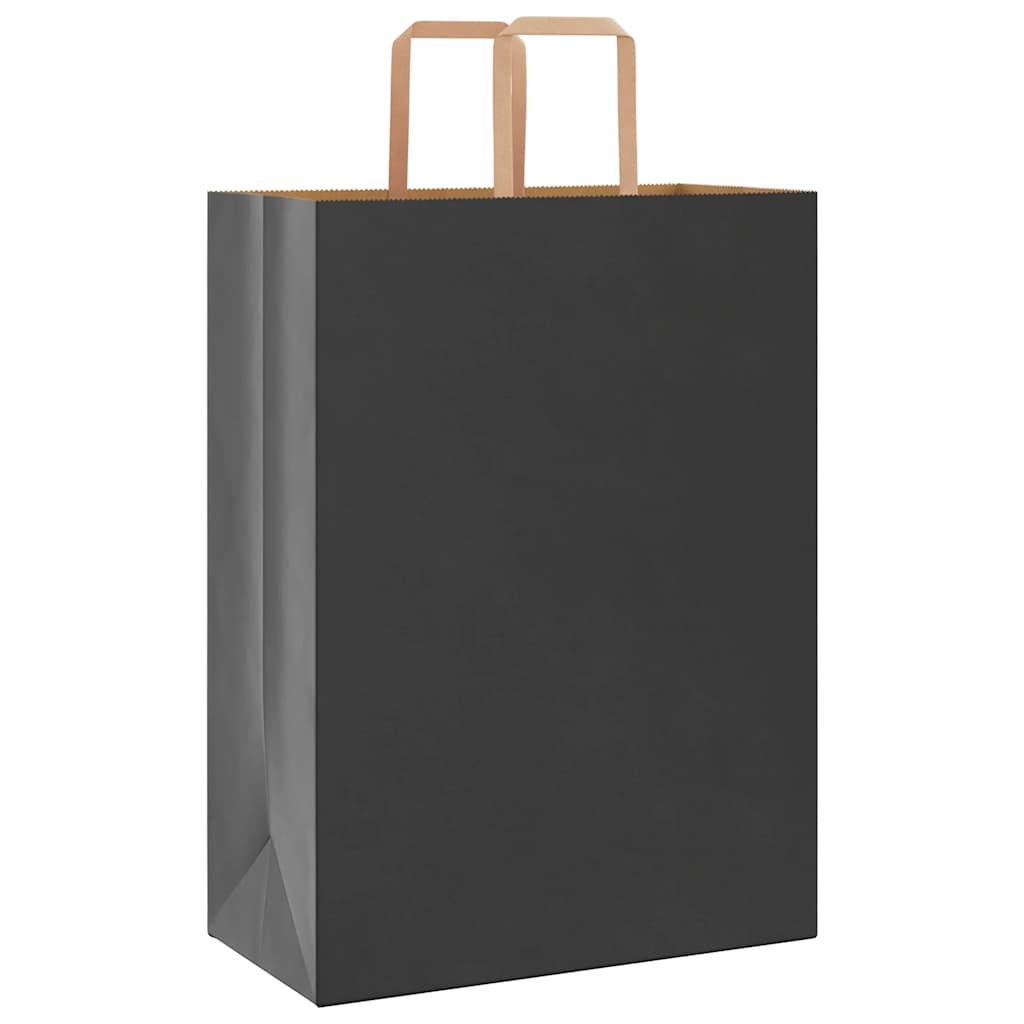 Papieren kraftzakken 250 st met hengsels 32x17x44 cm zwart