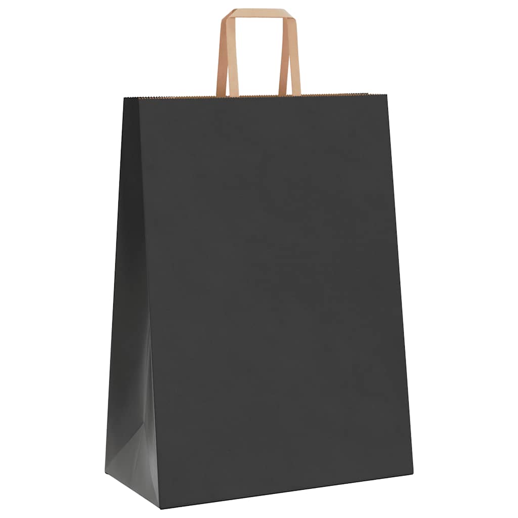 Papieren kraftzakken 250 st met hengsels 32x17x44 cm zwart