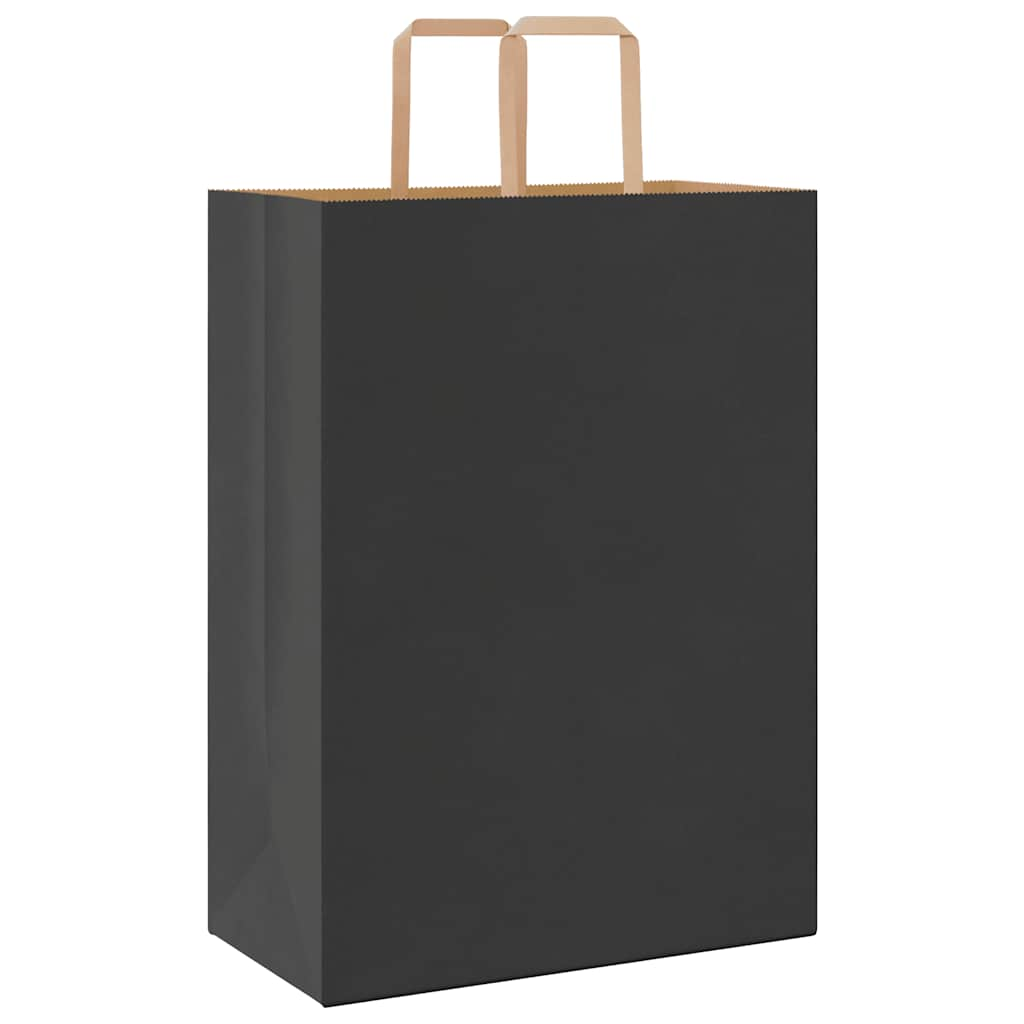 Papieren kraftzakken 250 st met hengsels 32x17x44 cm zwart