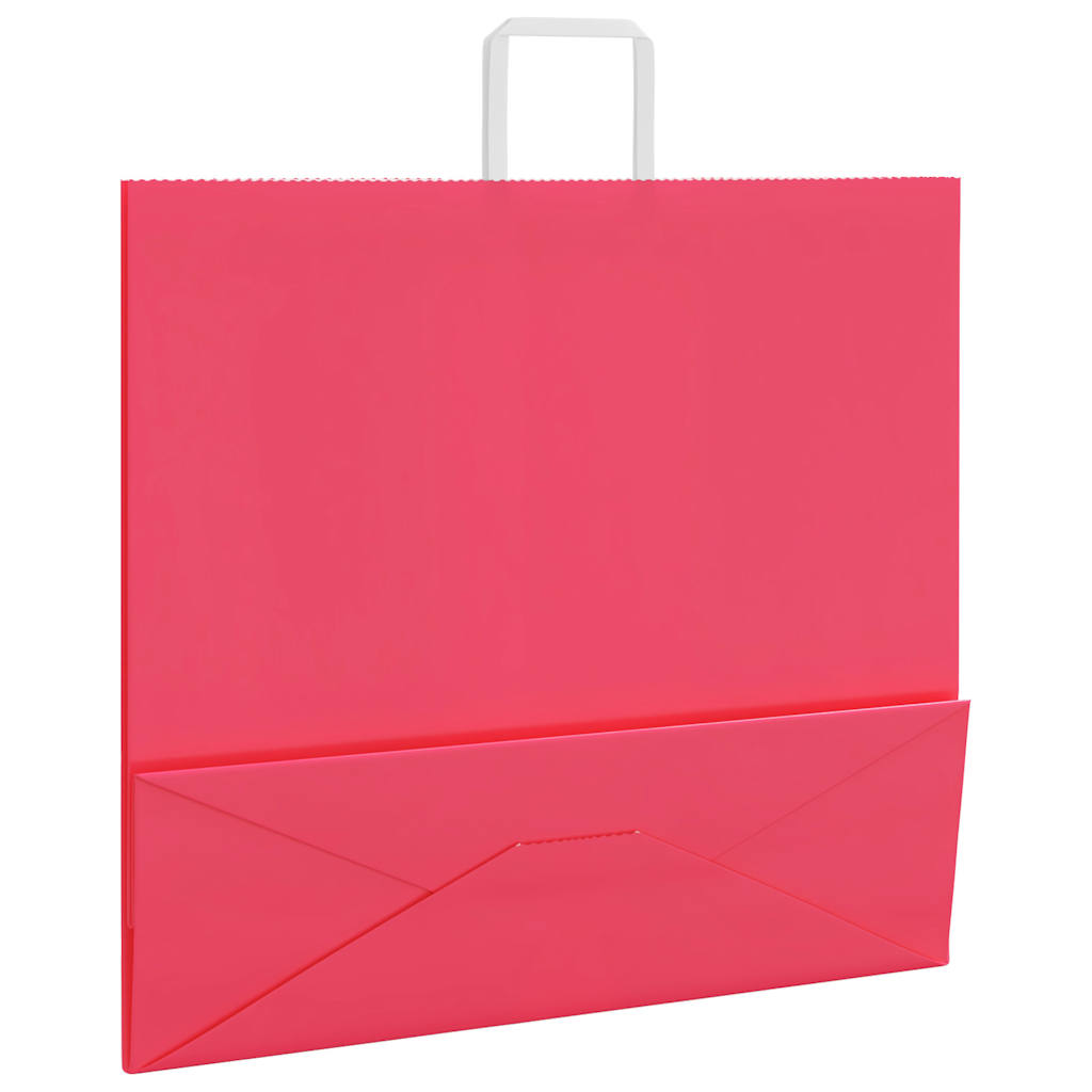 Papieren kraftzakken 250 st met hengsels 54x15x49 cm roze