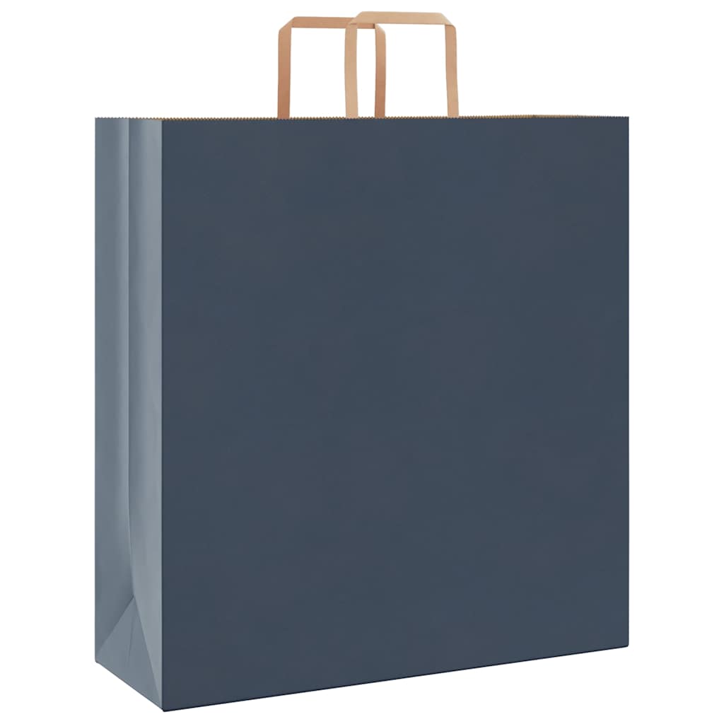 Papieren kraftzakken 50 st met hengsels 45x17x48 cm blauw