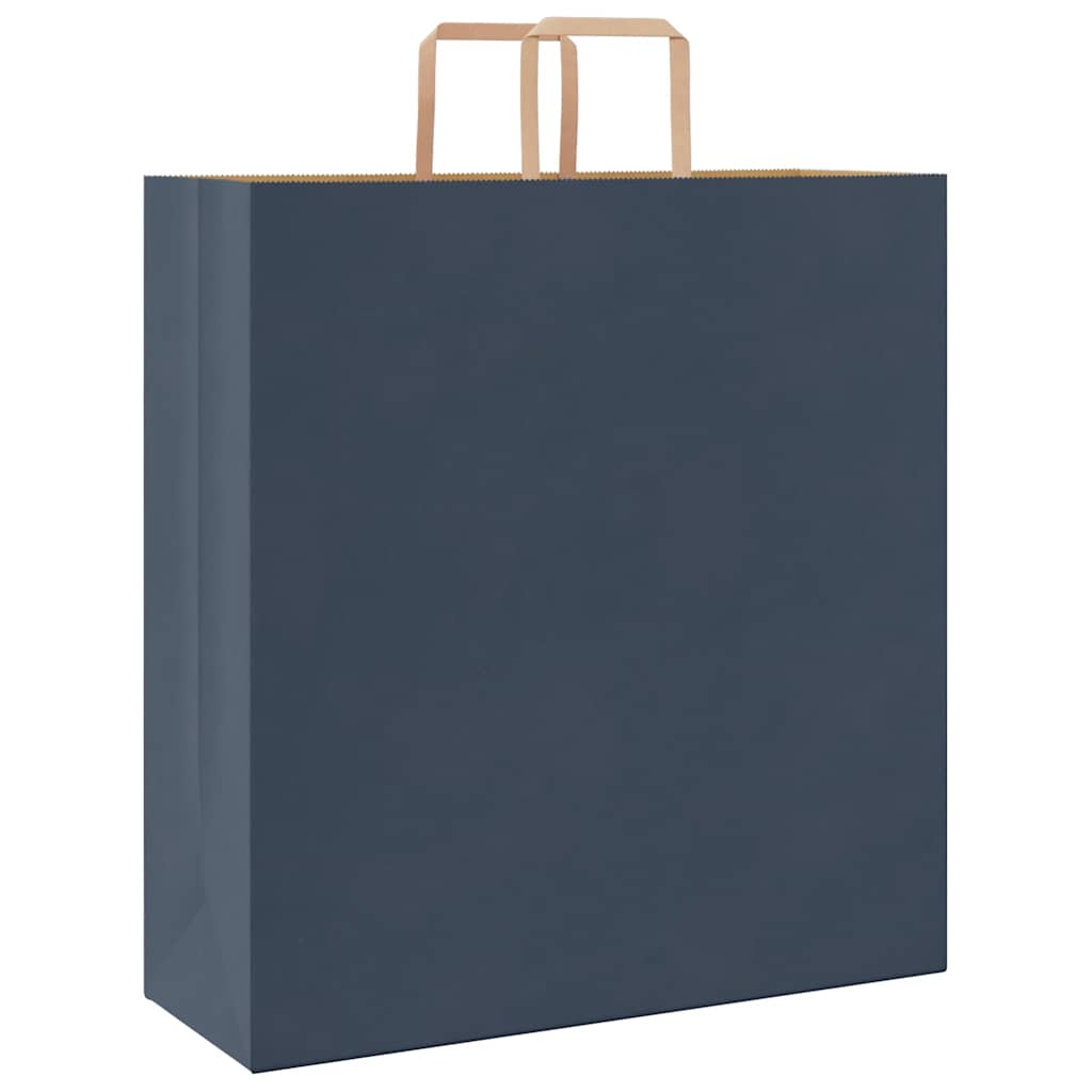 Papieren kraftzakken 50 st met hengsels 45x17x48 cm blauw