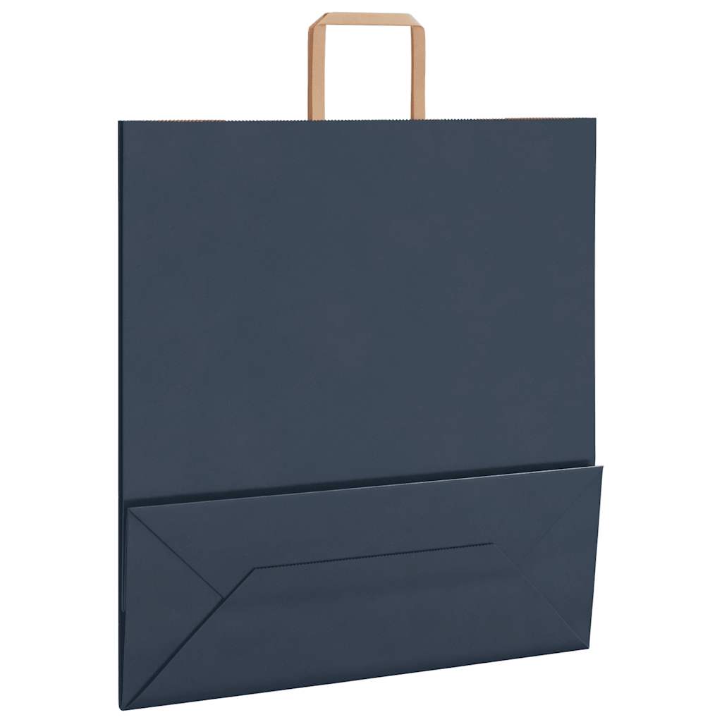 Papieren kraftzakken 50 st met hengsels 45x17x48 cm blauw