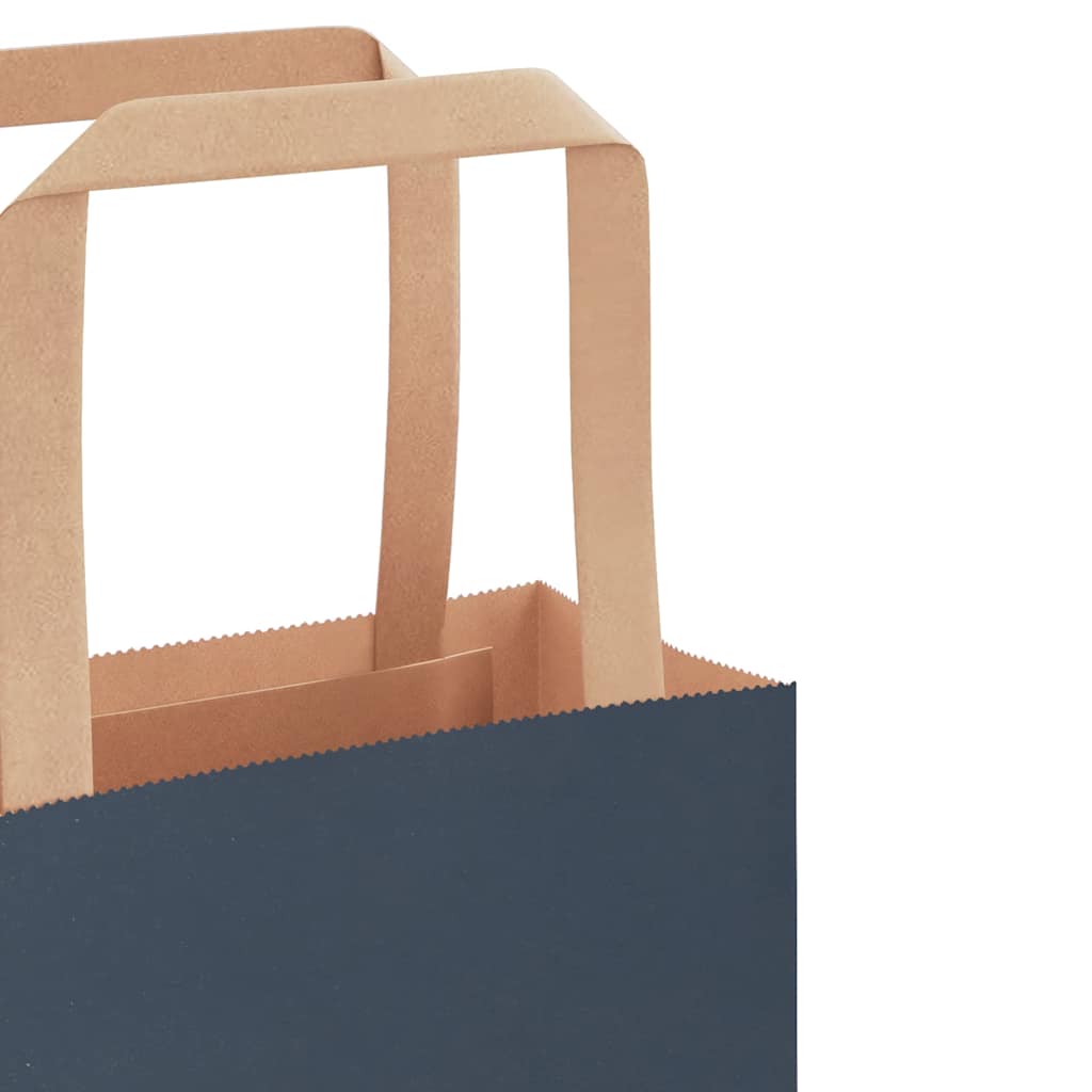 Papieren kraftzakken 50 st met hengsels 45x17x48 cm blauw