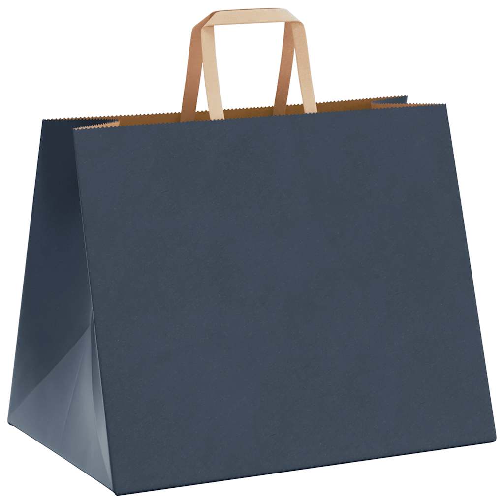 Papieren kraftzakken 250 st met hengsels 32x22x24 cm blauw