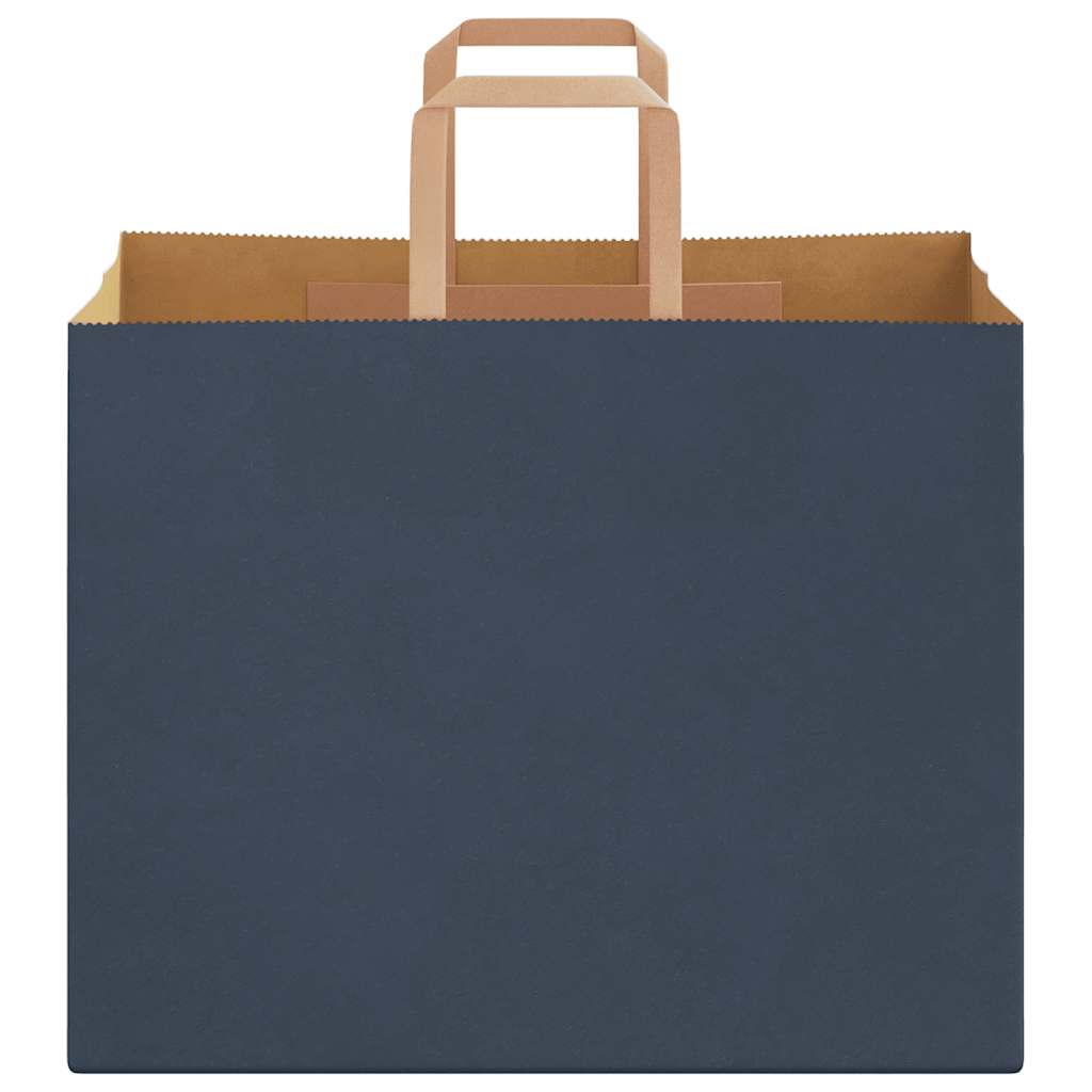 Papieren kraftzakken 250 st met hengsels 32x22x24 cm blauw