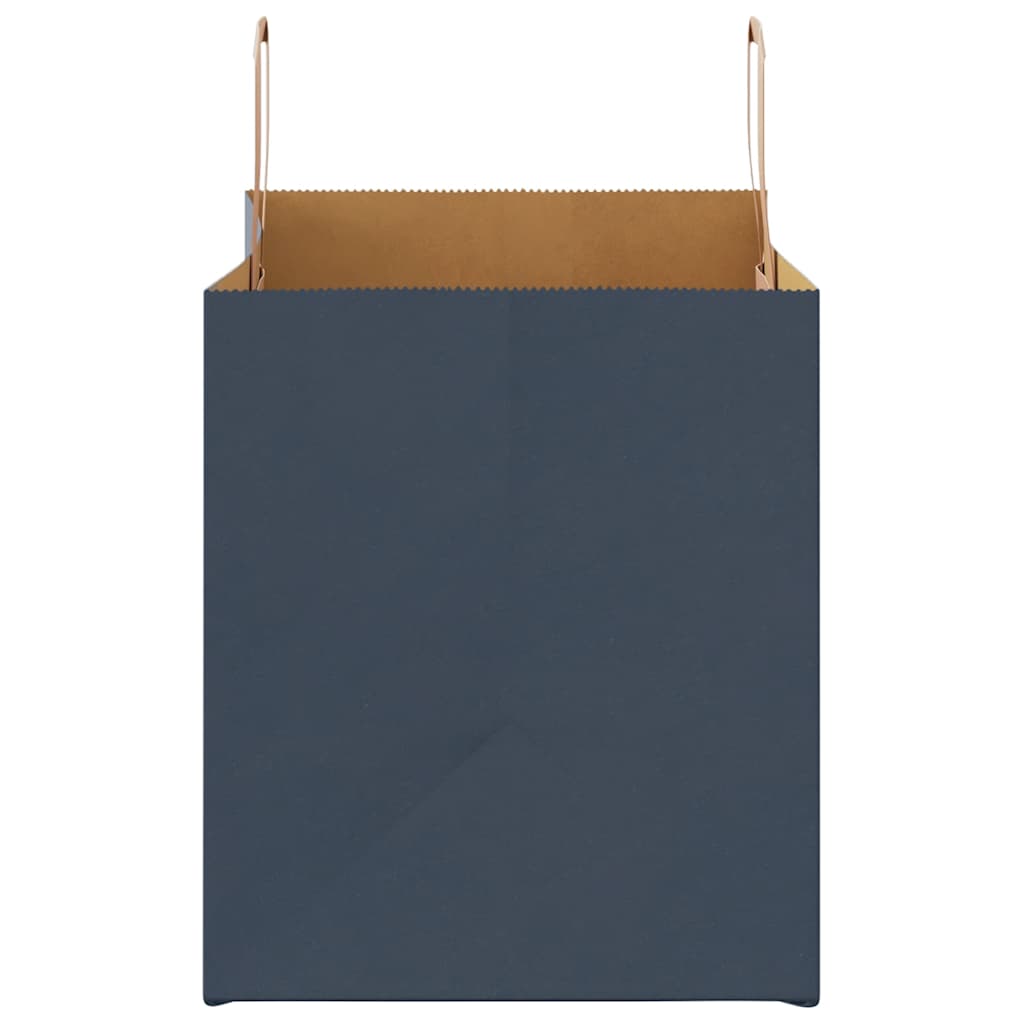 Papieren kraftzakken 250 st met hengsels 32x22x24 cm blauw
