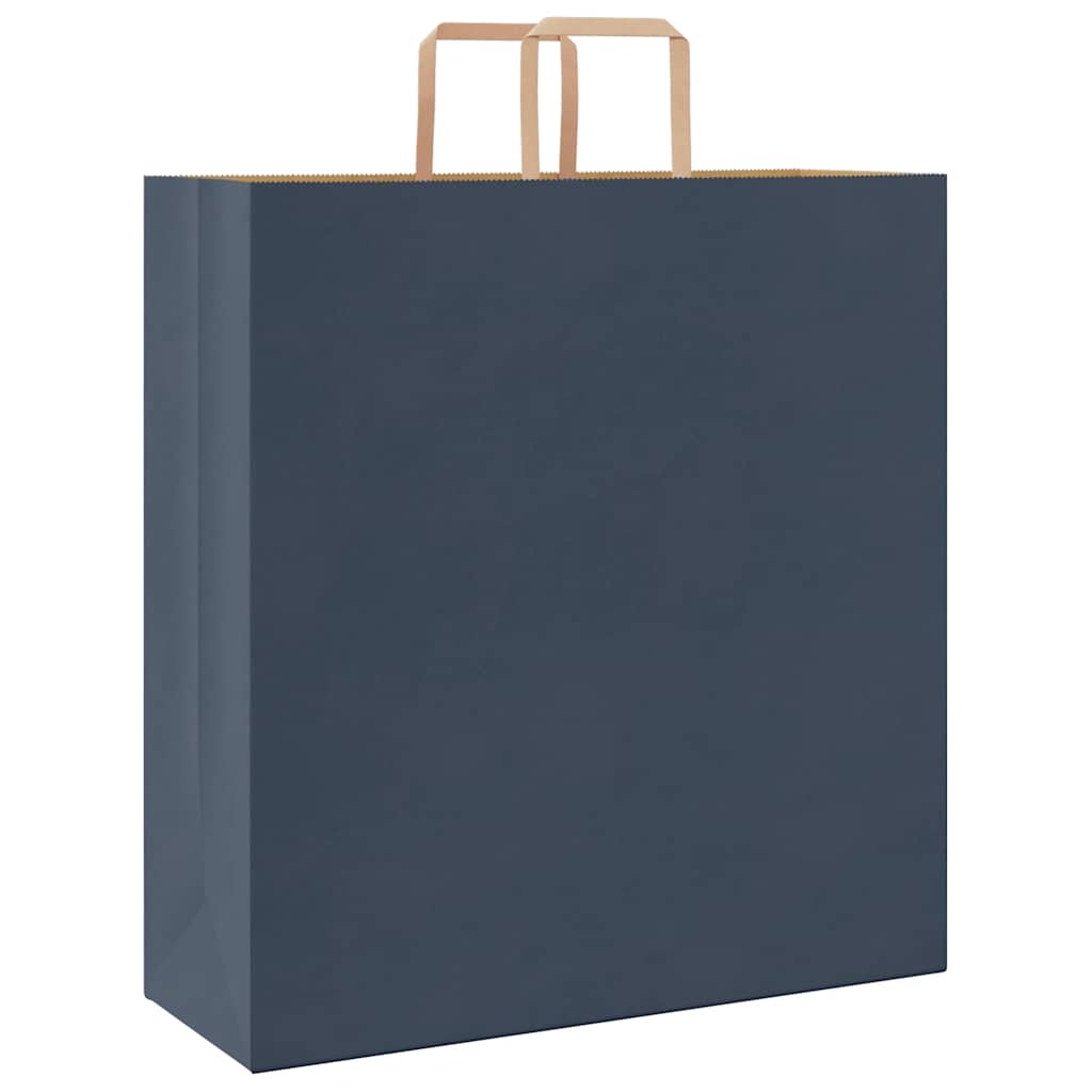 Papieren kraftzakken 250 st met hengsels 45x17x48 cm blauw