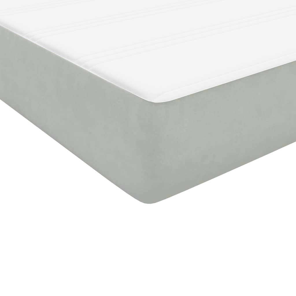 Boxspring met matras fluweel lichtgrijs 180x210 cm