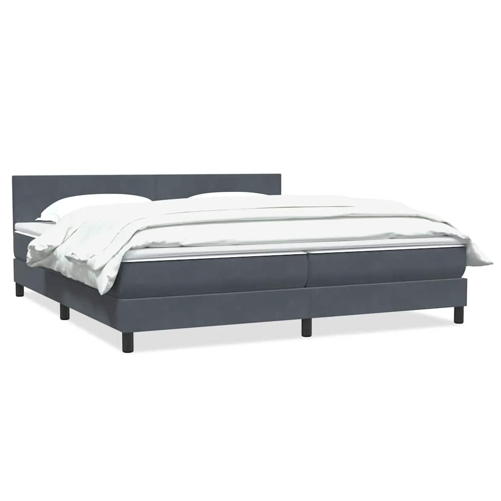 Boxspring met matras fluweel donkergrijs 180x210 cm