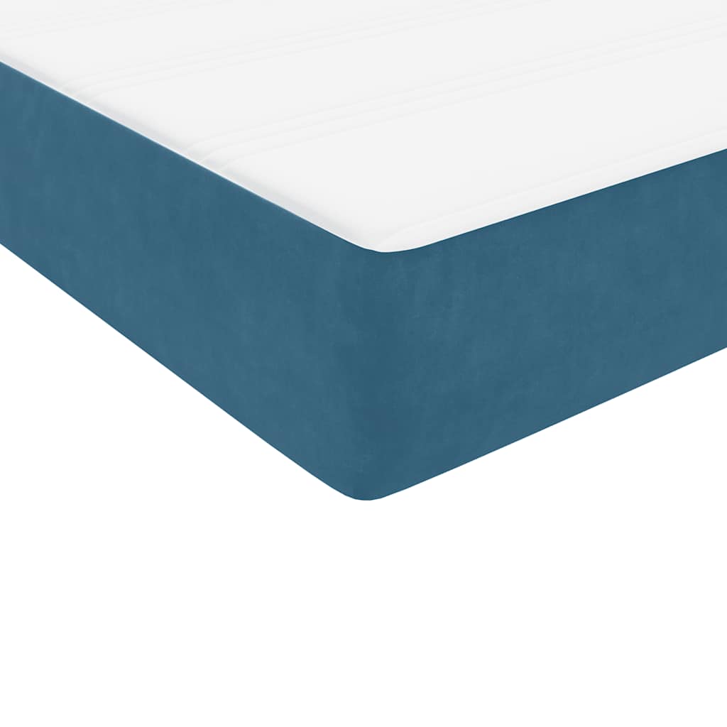 Boxspring met matras fluweel donkerblauw 180x210 cm