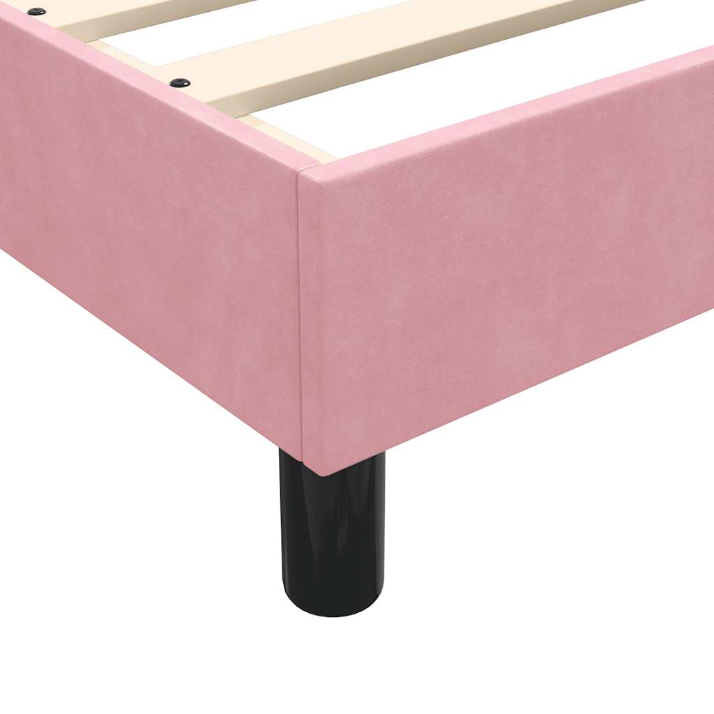 Boxspring met matras fluweel roze 180x210 cm