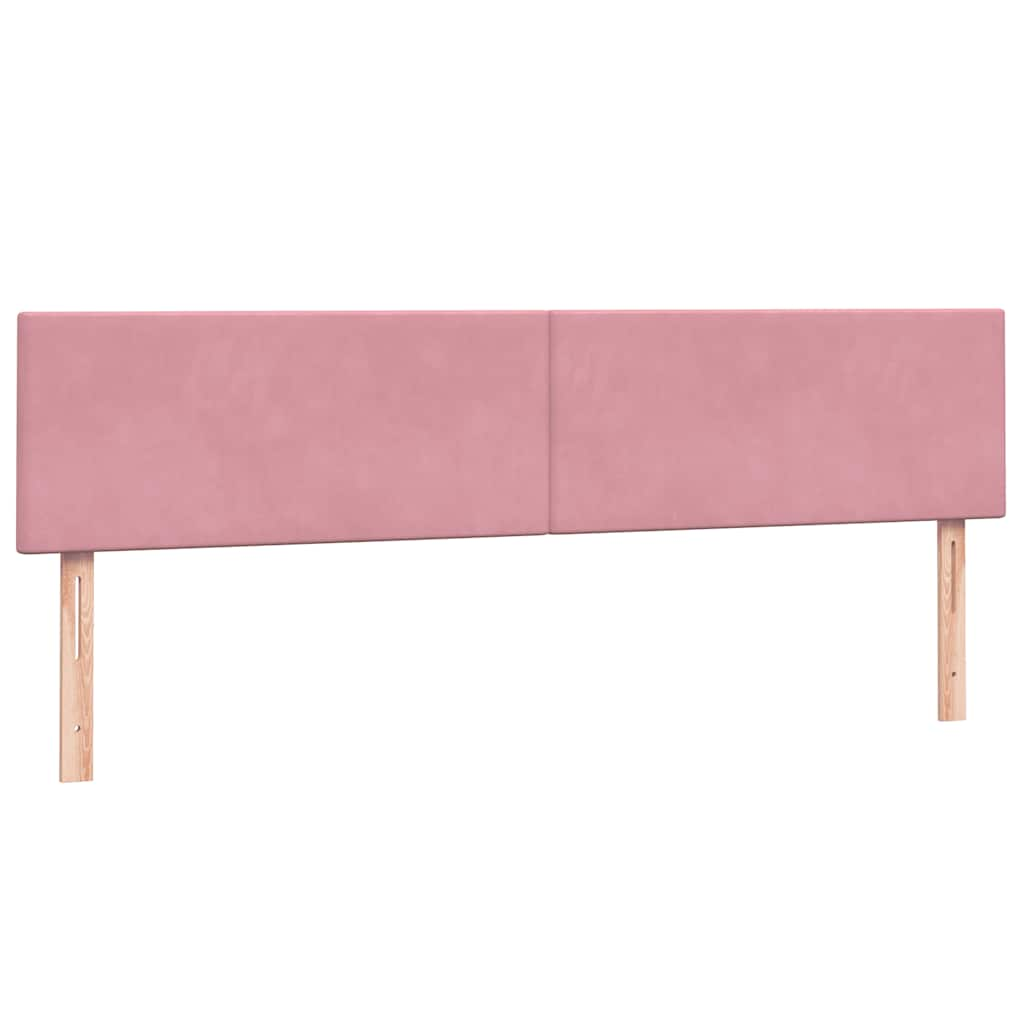 Boxspring met matras fluweel roze 200x220 cm