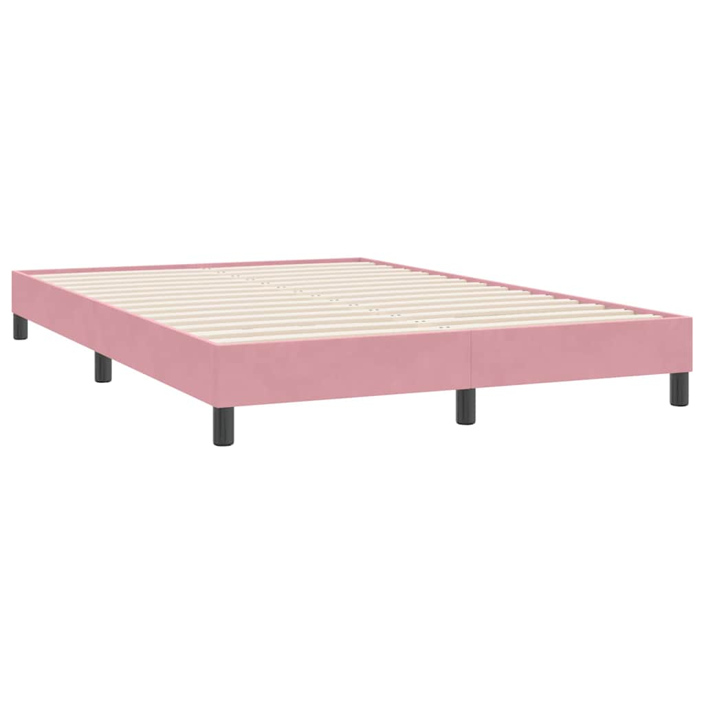 Boxspring met matras fluweel roze 160x220 cm