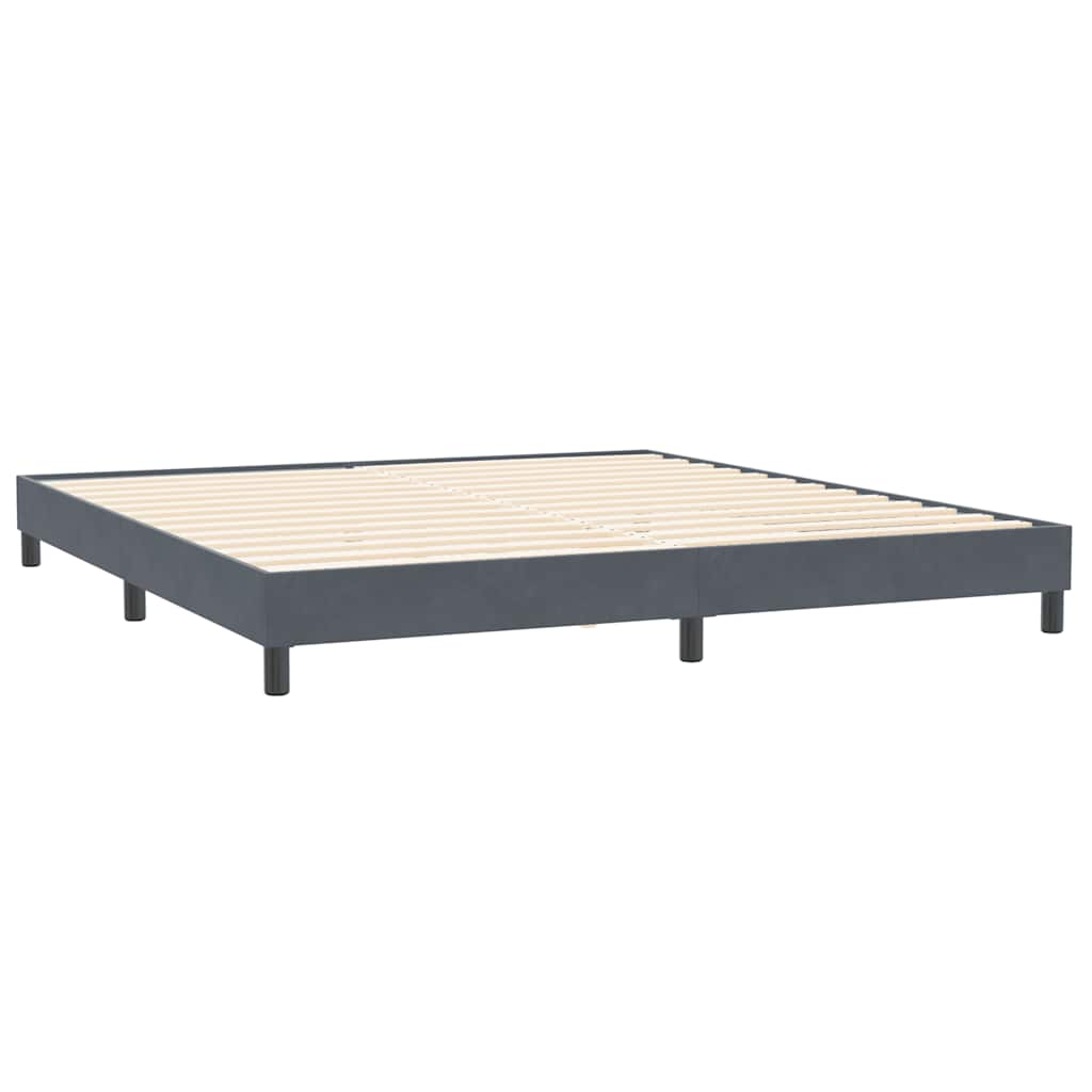 Boxspring met matras fluweel donkergrijs 180x220 cm