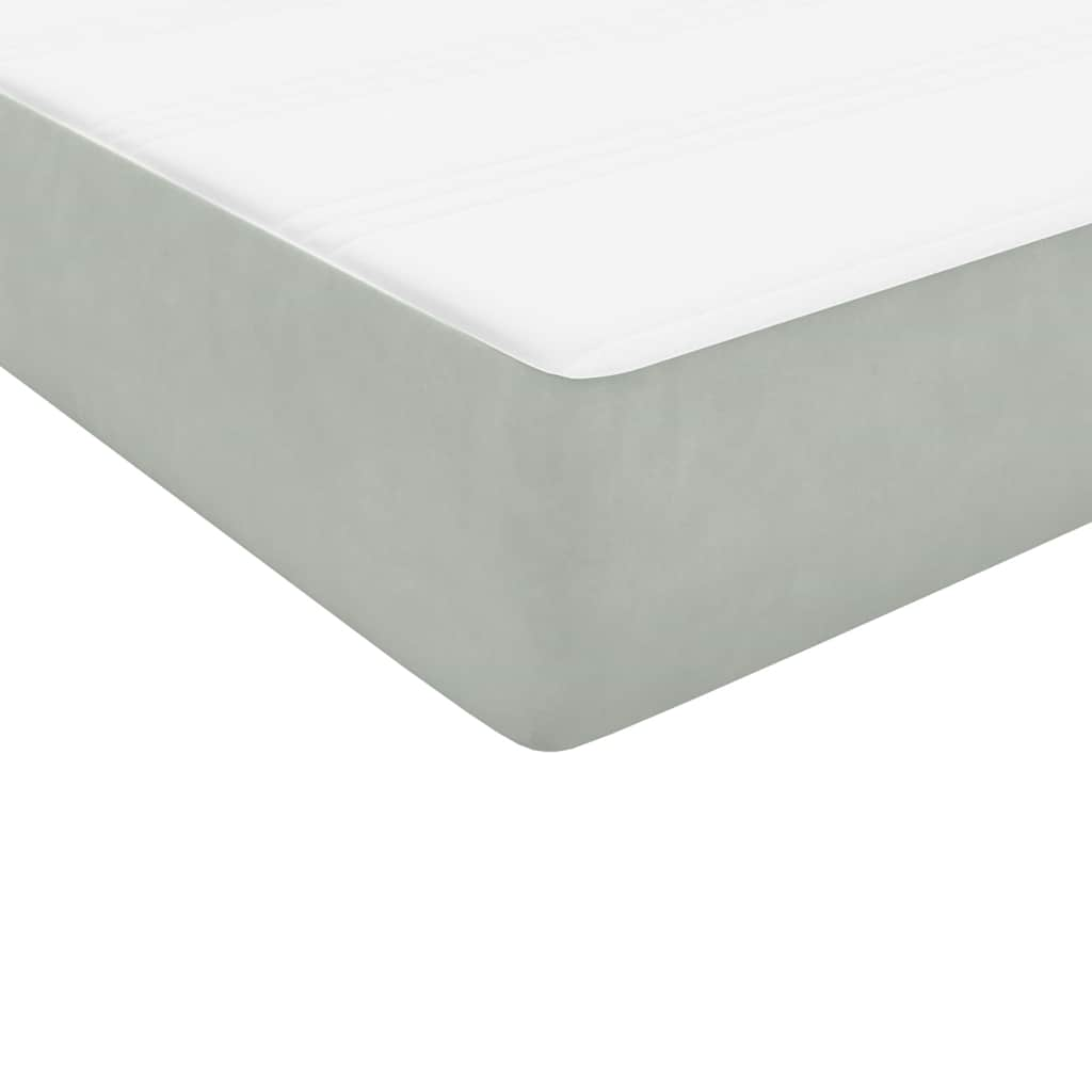 Boxspring met matras fluweel lichtgrijs 140x210 cm