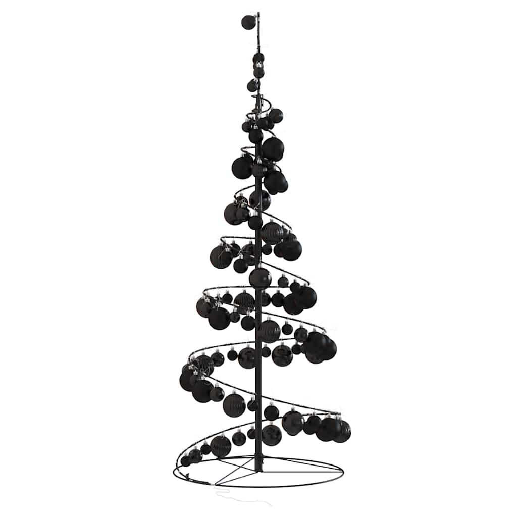 Kerstboom lichtkegel met kerstballen 80 LED's warmwitte 120 cm