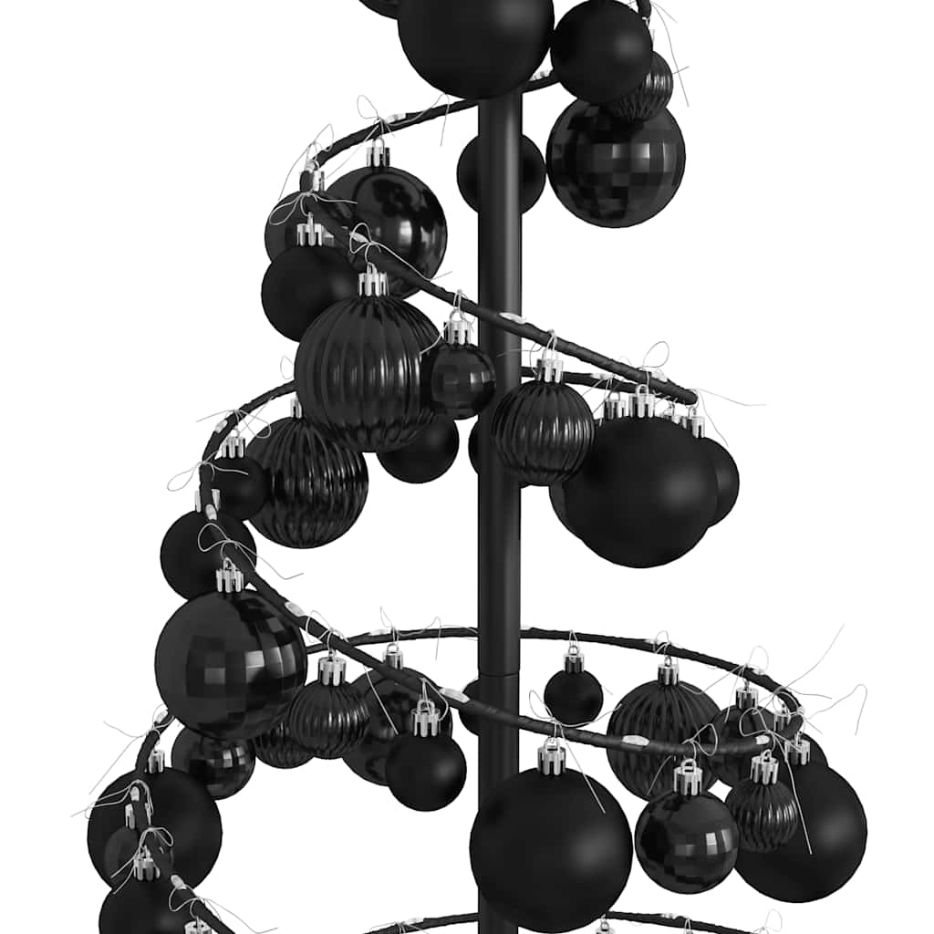 Kerstboom lichtkegel met kerstballen 80 LED's warmwitte 120 cm