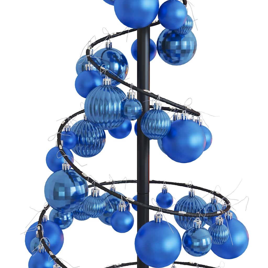 Kerstboom lichtkegel met kerstballen 80 LED's warmwitte 120 cm