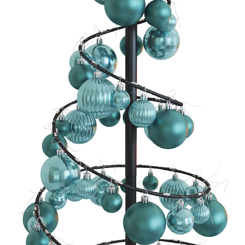 Kerstboom lichtkegel met kerstballen 80 LED's warmwitte 120 cm