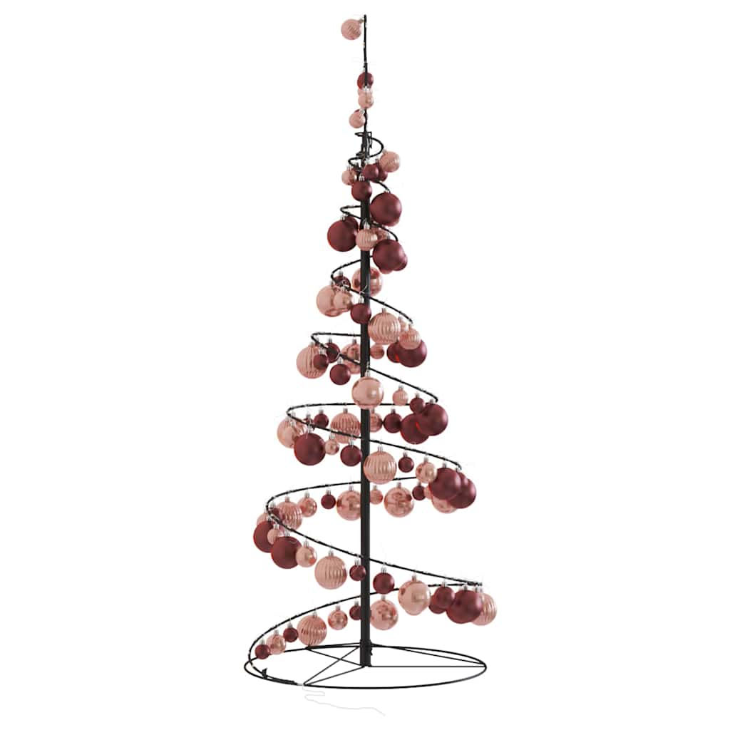 Kerstboom lichtkegel met kerstballen 80 LED's warmwitte 120 cm