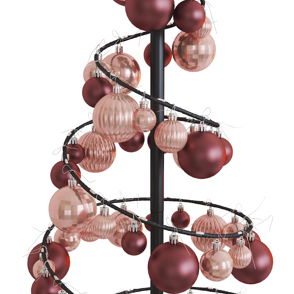 Kerstboom lichtkegel met kerstballen 80 LED's warmwitte 120 cm