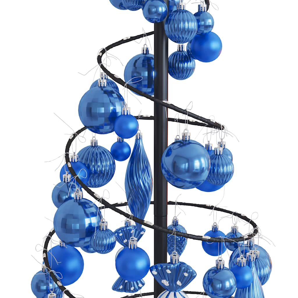 Kerstboom lichtkegel met kerstballen 80 LED's warmwitte 120 cm