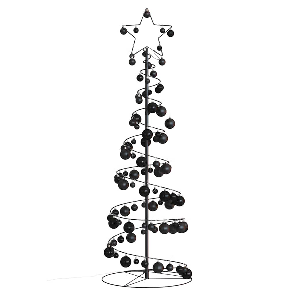 Kerstboom lichtkegel met kerstballen 100 LED's warmwitte 150 cm