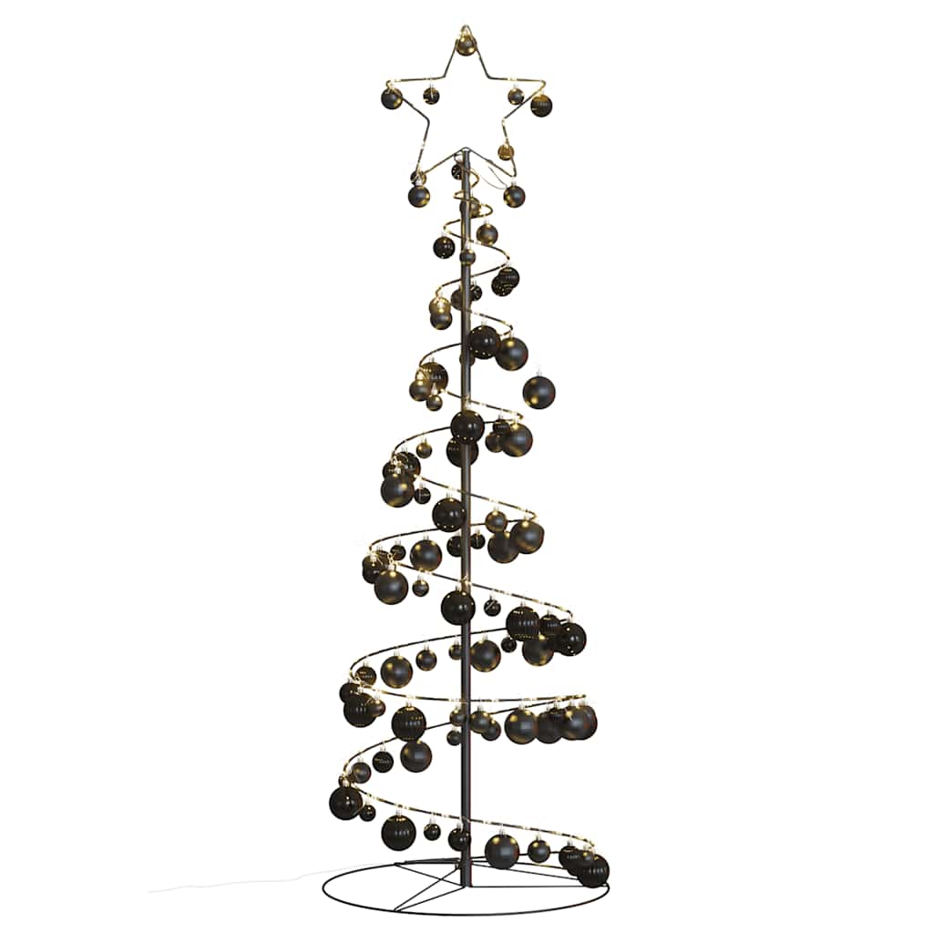 Kerstboom lichtkegel met kerstballen 100 LED's warmwitte 150 cm