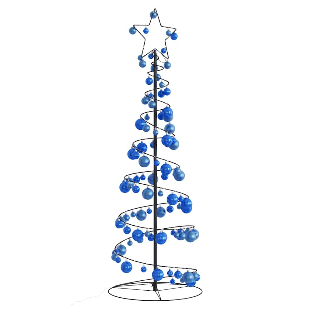 Kerstboom lichtkegel met kerstballen 100 LED's warmwitte 150 cm