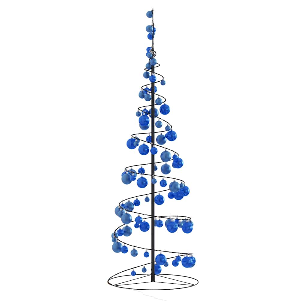 Kerstboom lichtkegel met kerstballen 100 LED's warmwitte 150 cm