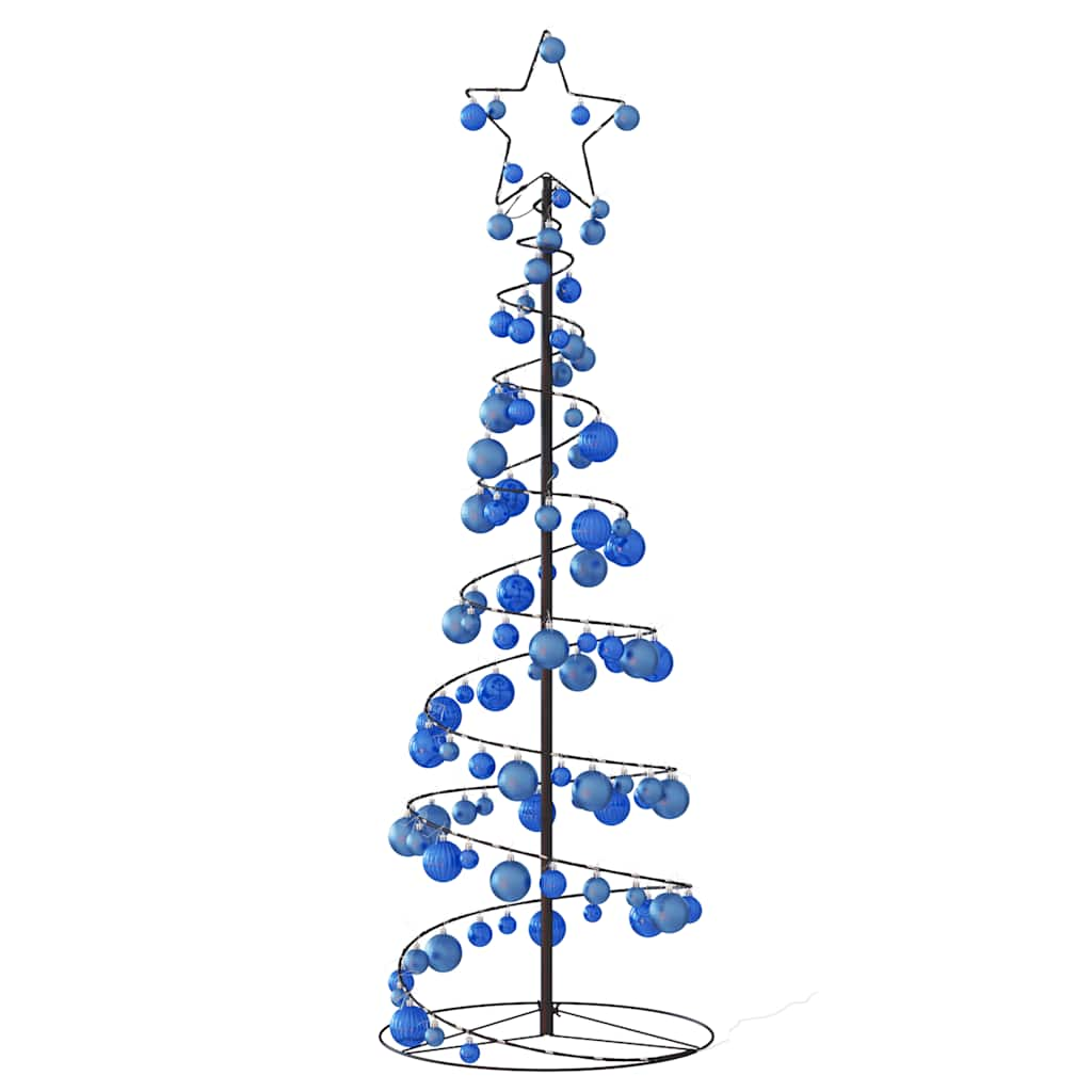 Kerstboom lichtkegel met kerstballen 100 LED's warmwitte 150 cm