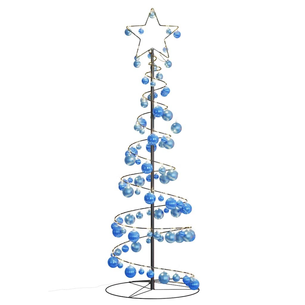 Kerstboom lichtkegel met kerstballen 100 LED's warmwitte 150 cm