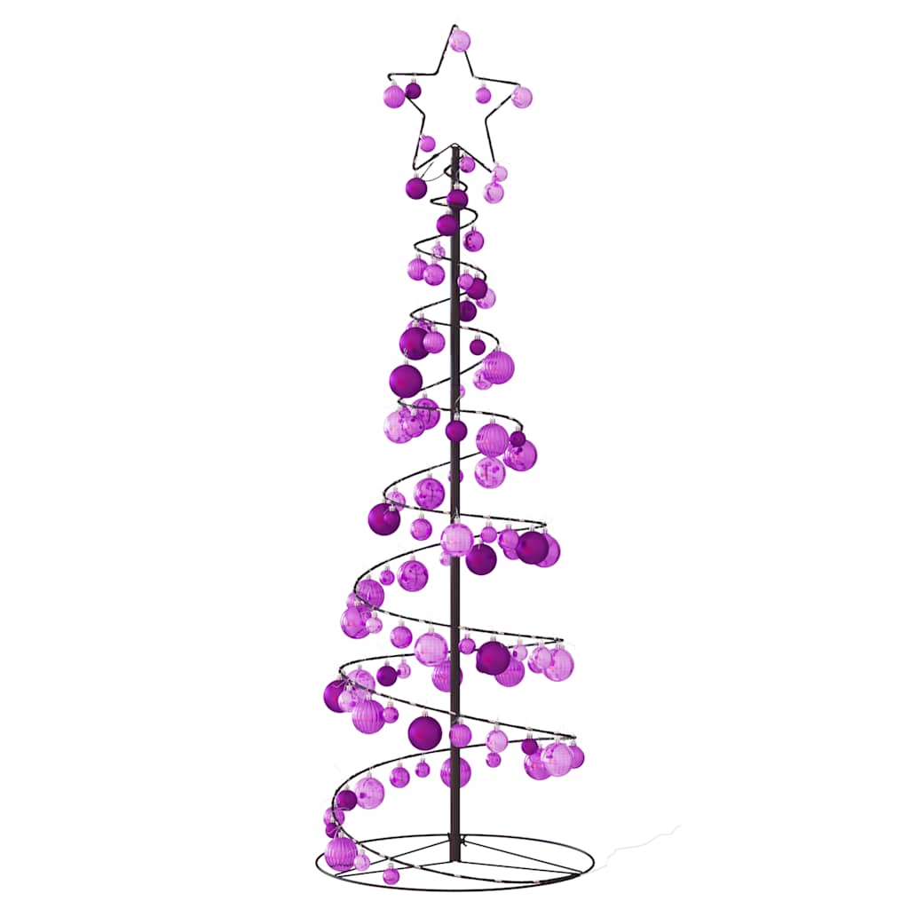 Kerstboom lichtkegel met kerstballen 100 LED's warmwitte 150 cm