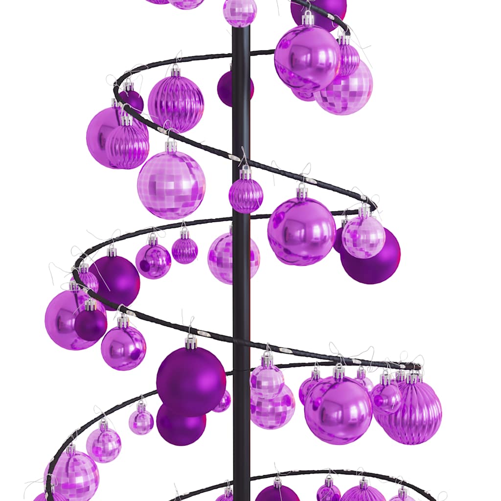 Kerstboom lichtkegel met kerstballen 100 LED's warmwitte 150 cm