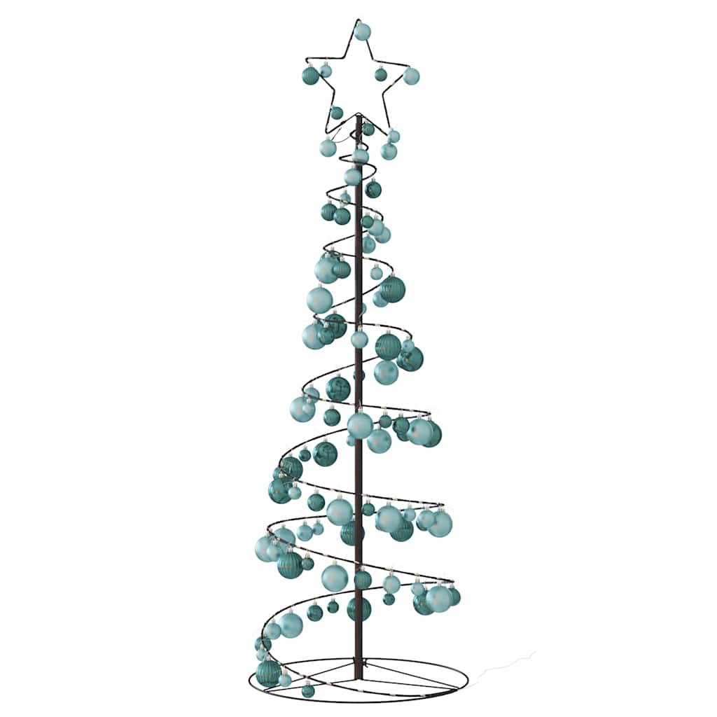 Kerstboom lichtkegel met kerstballen 100 LED's warmwitte 150 cm