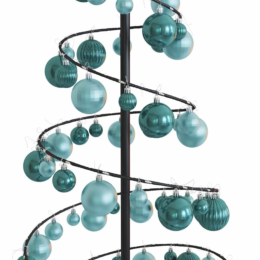 Kerstboom lichtkegel met kerstballen 100 LED's warmwitte 150 cm